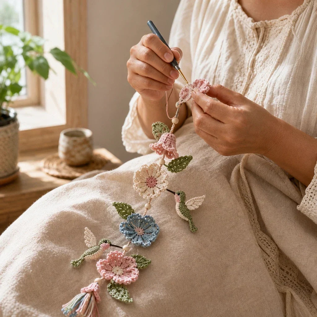 Bloomweave Hummingbird And Flower Crochet Hanging Kit - Elena Harper