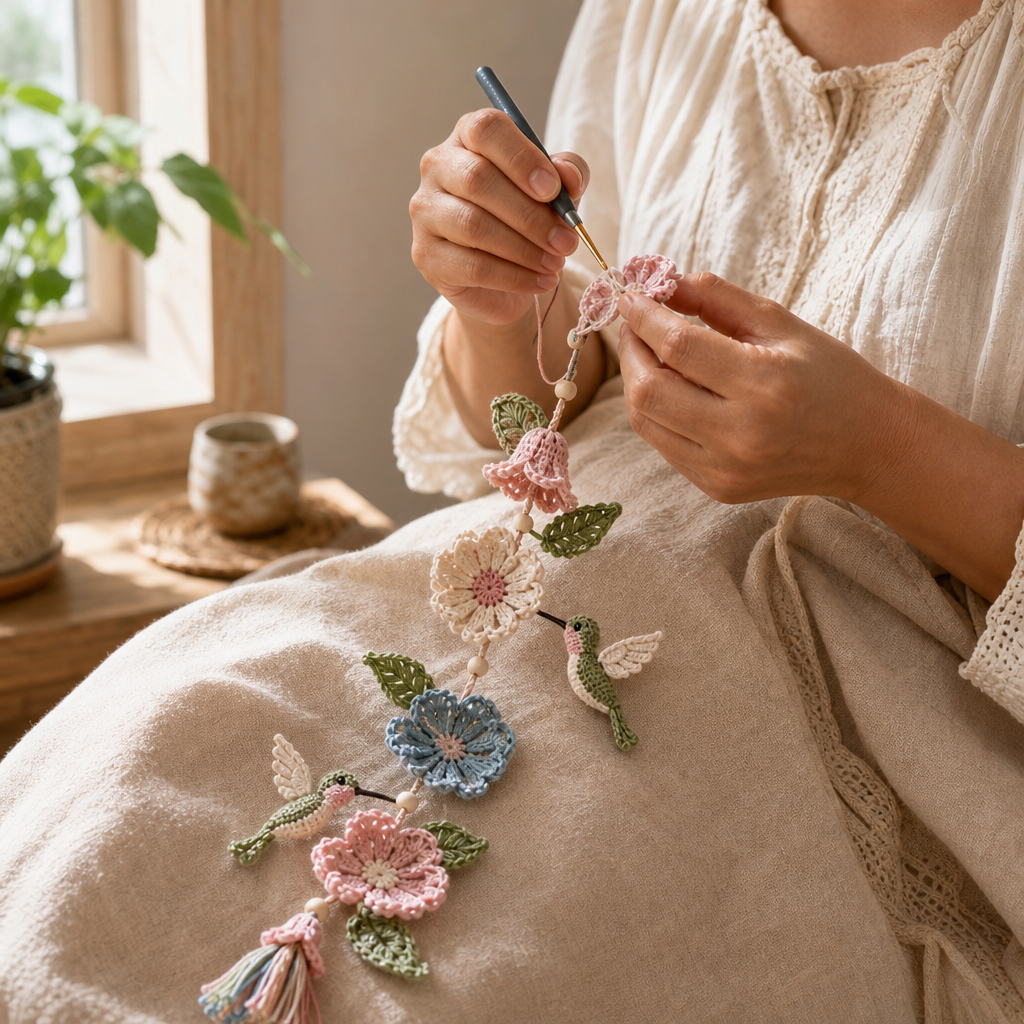 Bloomweave Hummingbird And Flower Crochet Hanging Kit - Elena Harper