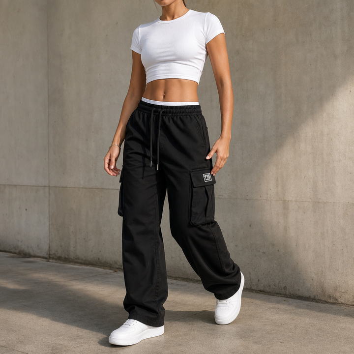 Easeway Relaxed Straight-Leg Cargo Pants - Elena Harper