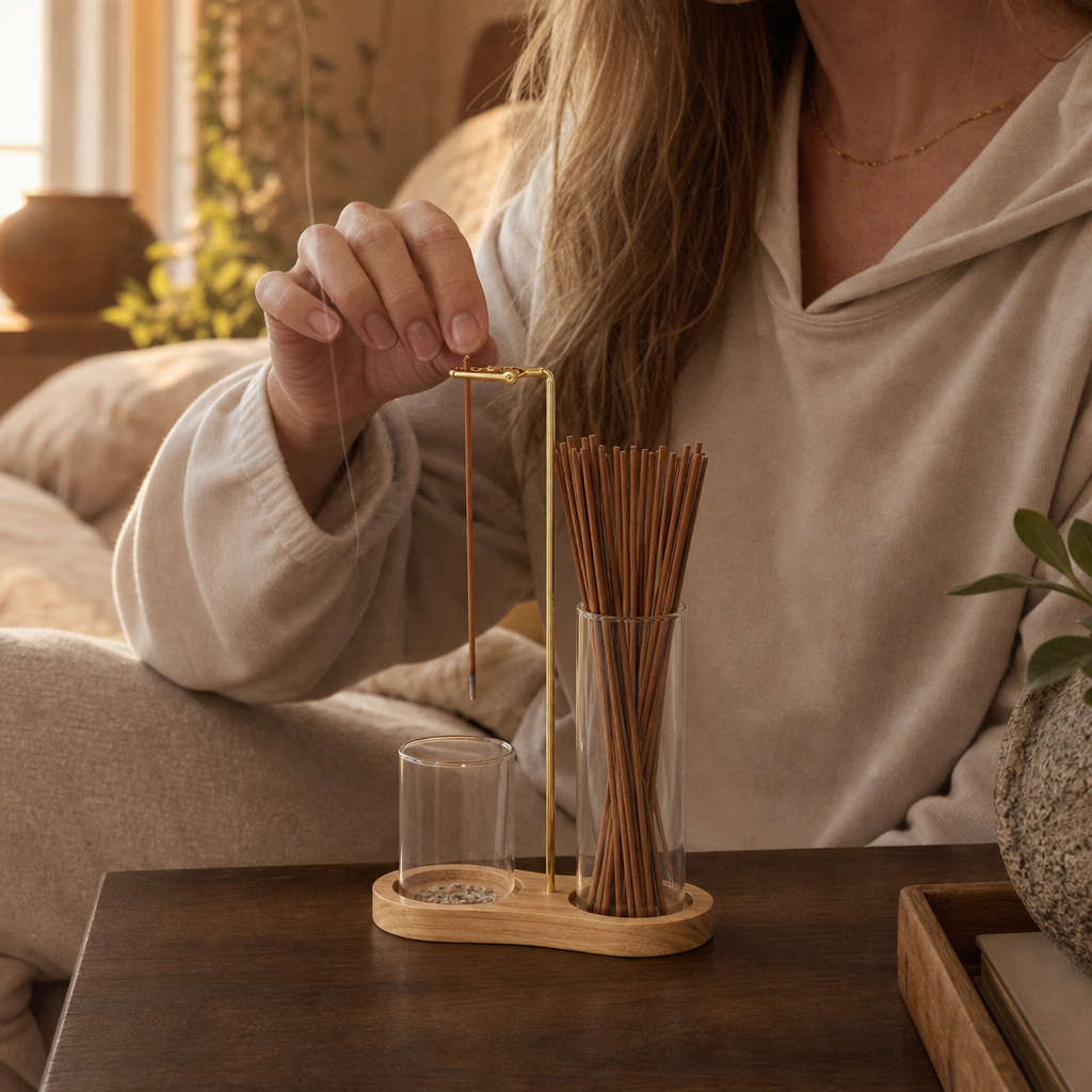 Ashvia Two-Cup Glass Ash-Catching Incense Holder - Elena Harper