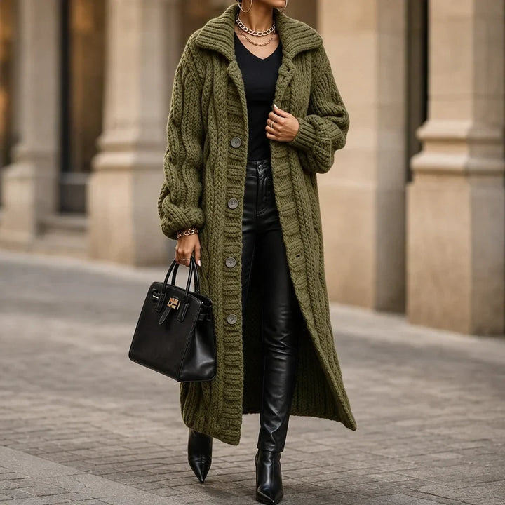 Cablehaven – Oversized Cable-Knit Long Cardigan