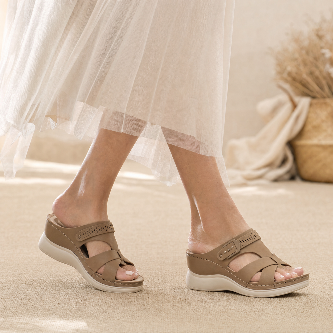 CloudLift Orthopedic Wedge Sandals - Elena Harper