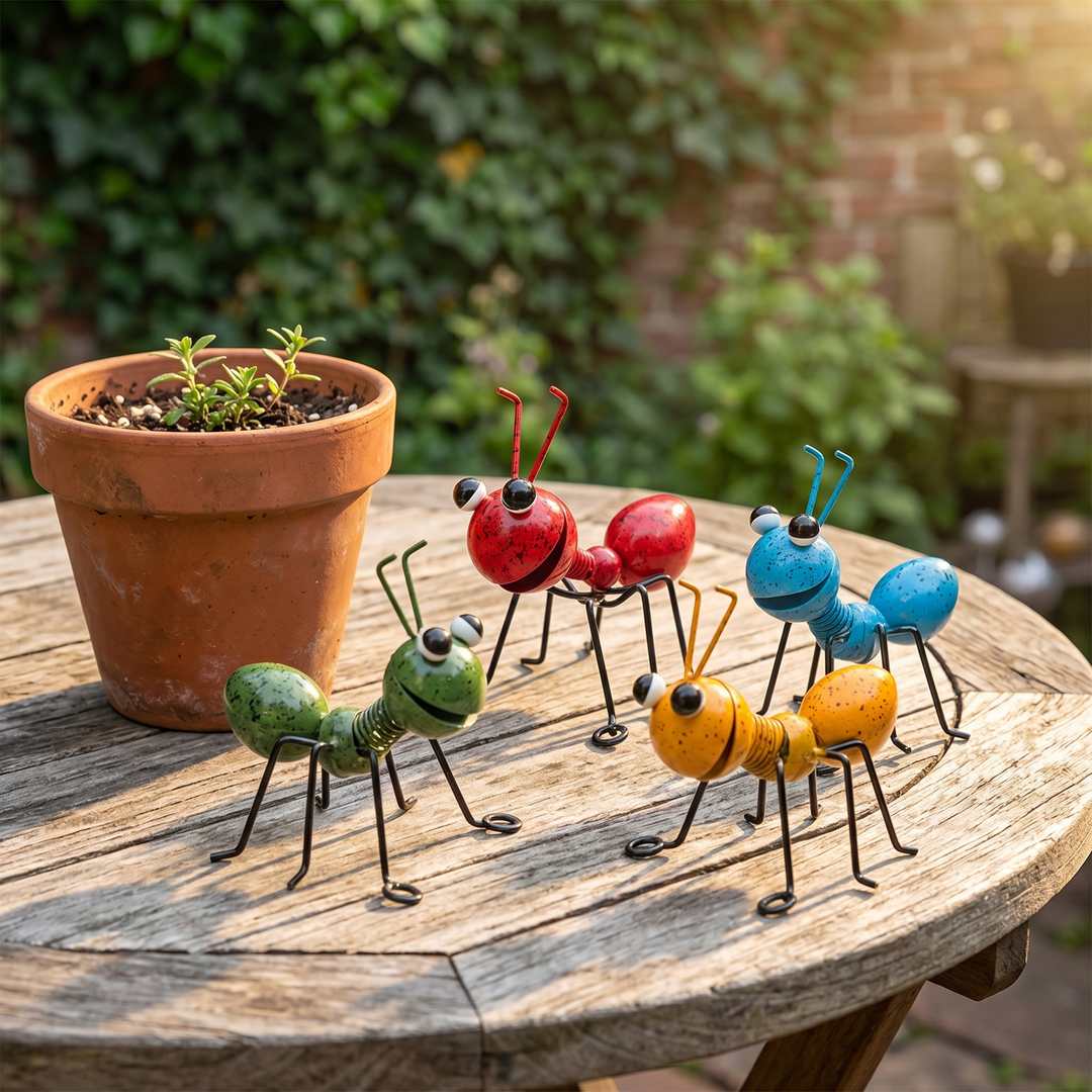 Antly Colorful Metal Ants for Whimsical Gardens - Elena Harper