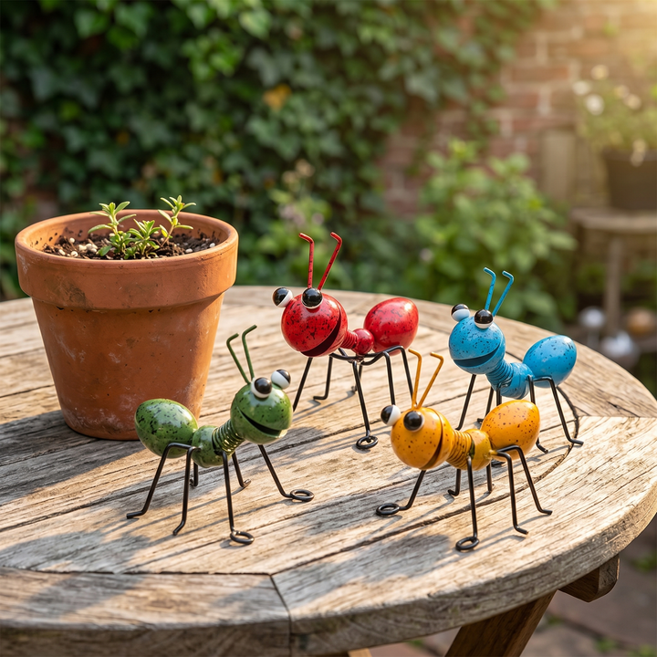 Antly Colorful Metal Ants for Whimsical Gardens - Elena Harper