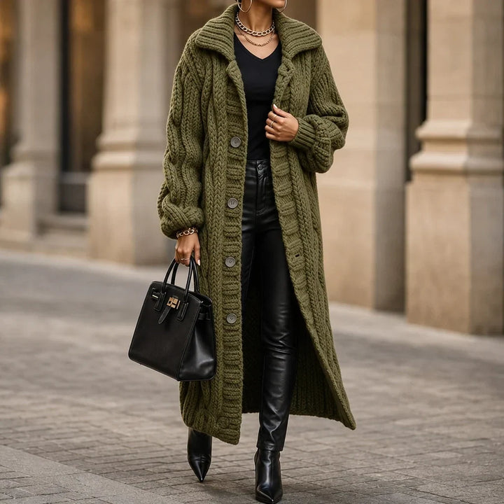 Cablehaven – Oversized Cable-Knit Long Cardigan