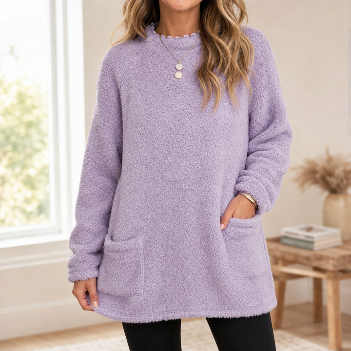 Coreheat Brushed Fleece-Lined Longline Tunic Top - Elena Harper