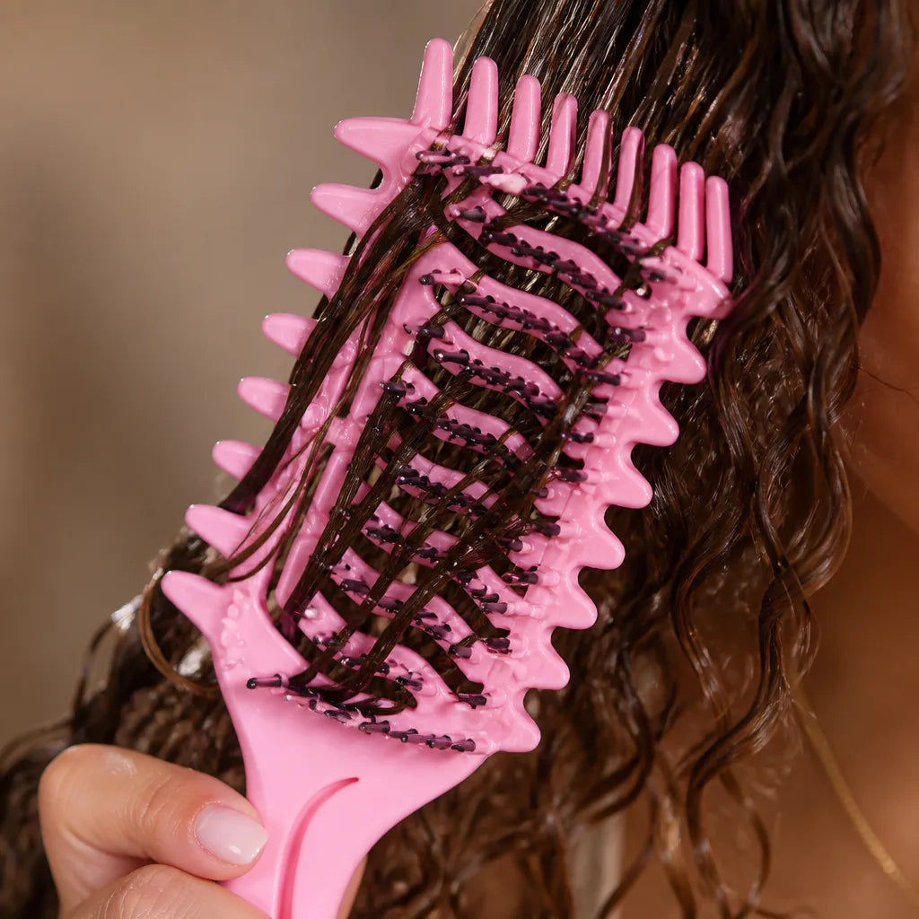 Curliza Ventilated Curly Hair Brush with Boar Bristles for Defined Ringlets - Elena Harper