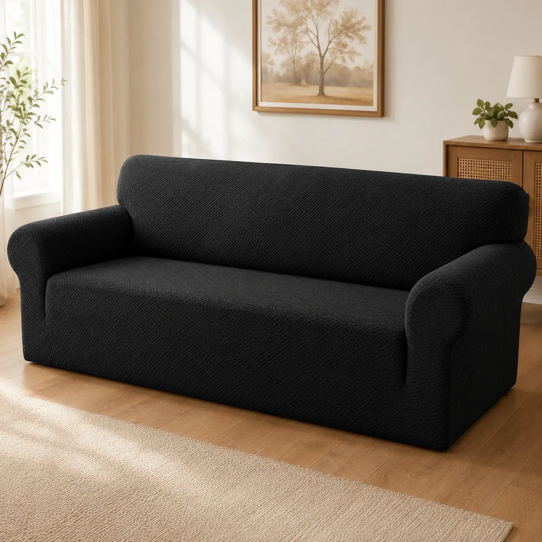 Covella Stretch Jacquard polyester Sofa Cover with Anti-Slip Foam Rods - Elena Harper