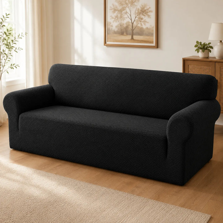 Covella Stretch Jacquard polyester Sofa Cover with Anti-Slip Foam Rods - Elena Harper