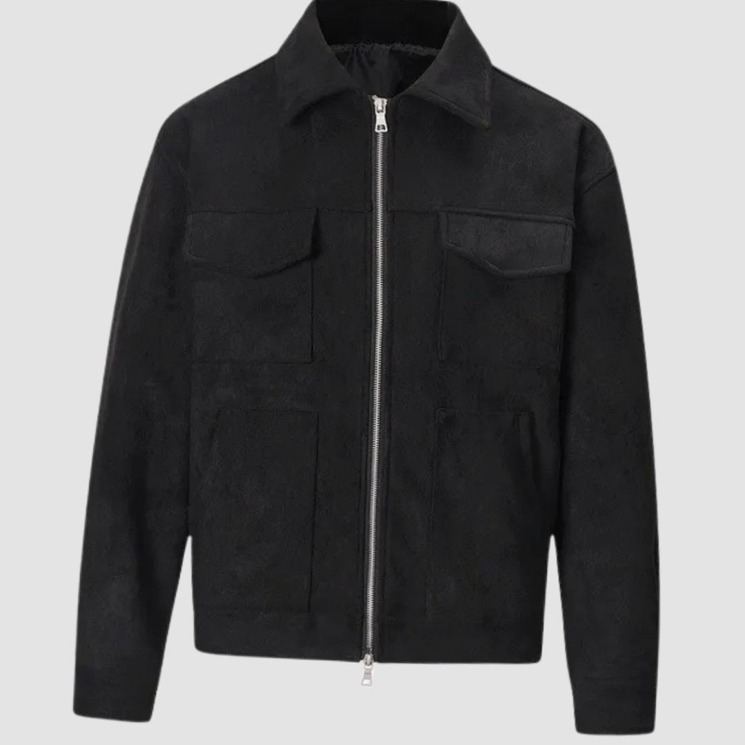 Sebastian | Men's Transitional Jacket Suede Look Trucker with Zipper