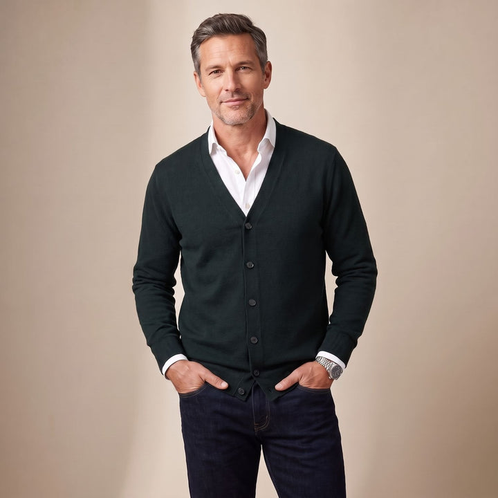 Stefan | Men's Cardigan V-Neck Button Placket Regular Fit