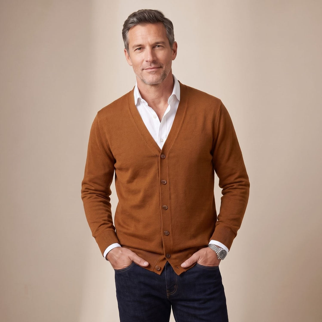 Stefan | Men's Cardigan V-Neck Button Placket Regular Fit
