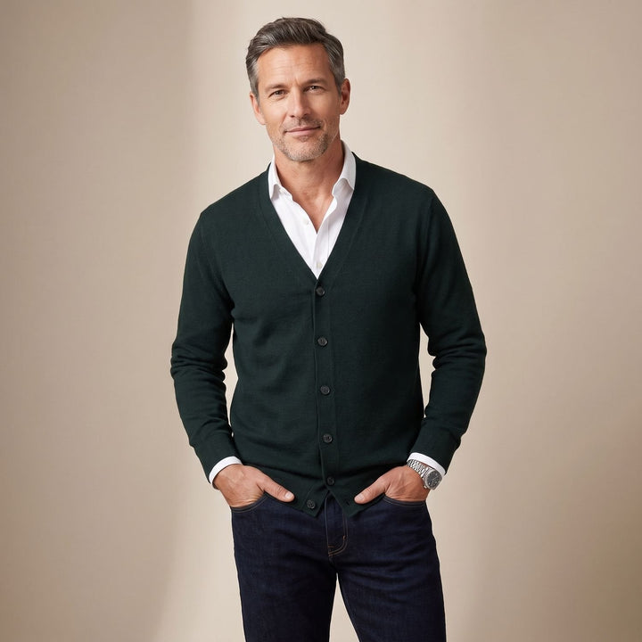 Stefan | Men's Cardigan V-Neck Button Placket Regular Fit