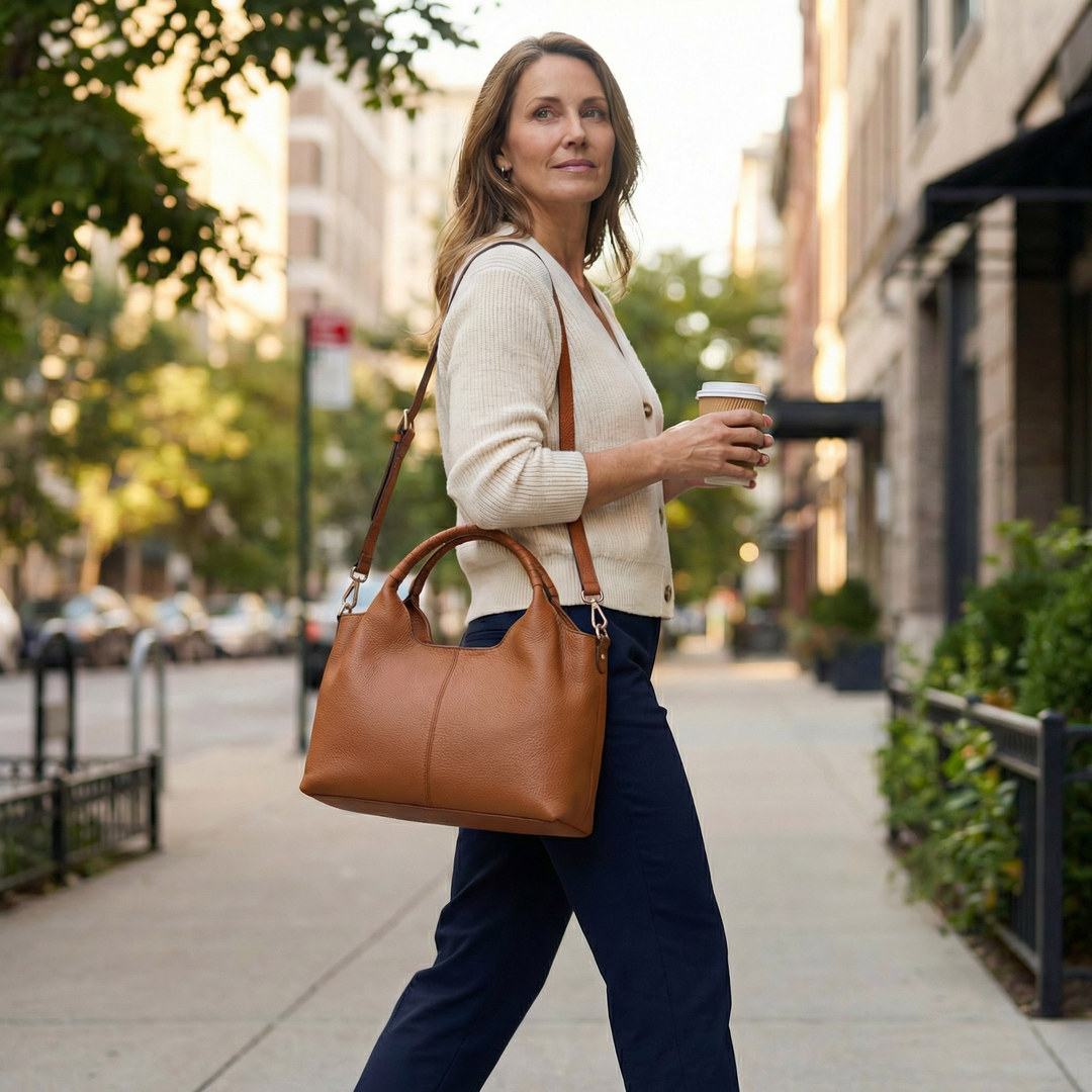 Carrina Soft Leather Everyday Hobo Bag - Elena Harper