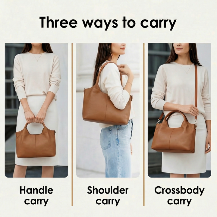 Carrina Soft Leather Everyday Hobo Bag - Elena Harper