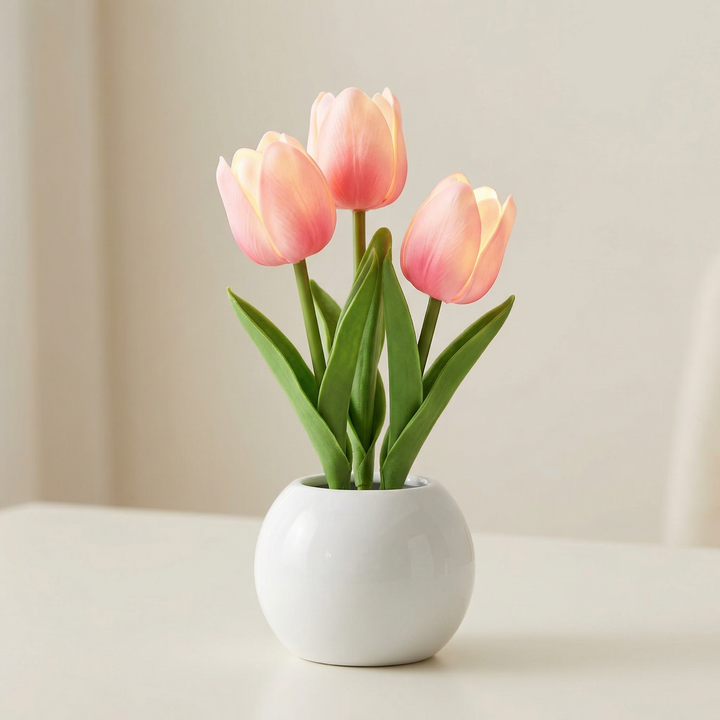Bloomora LED Tulip Lamp with Ceramic Vase - Elena Harper