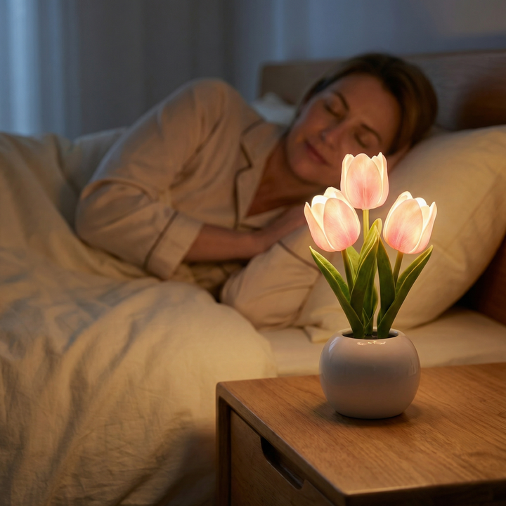 Bloomora LED Tulip Lamp with Ceramic Vase - Elena Harper