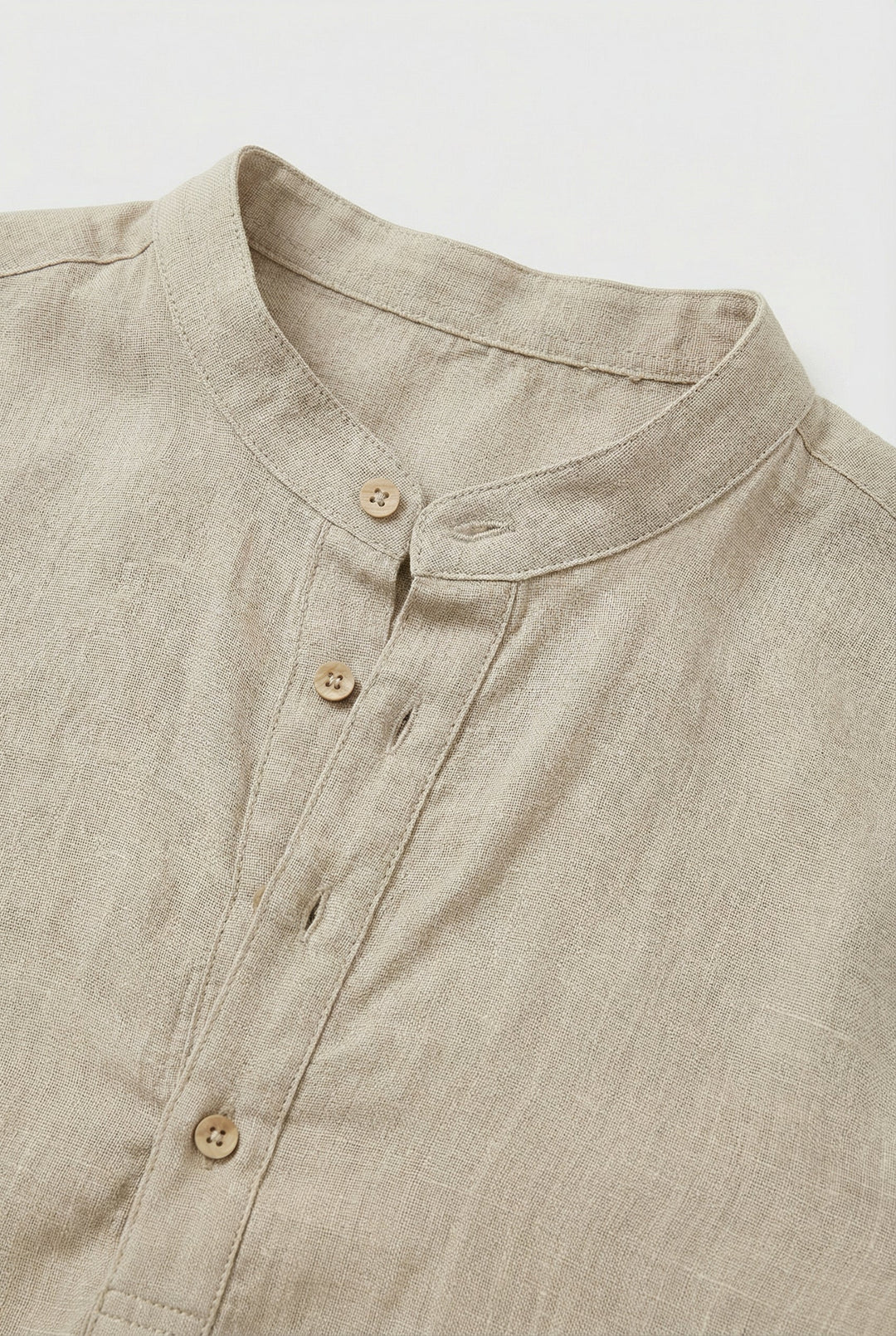 Men's Summer Linen Shirt – Breathable Rolled Sleeves