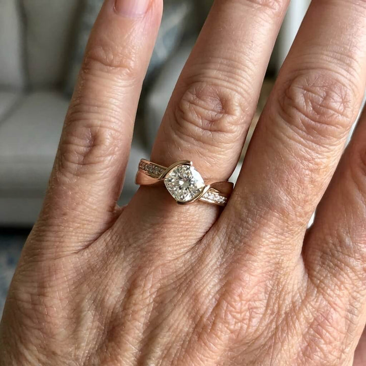 Elegant White Cubic Zirconia Gold Plated Rings - Elena Harper