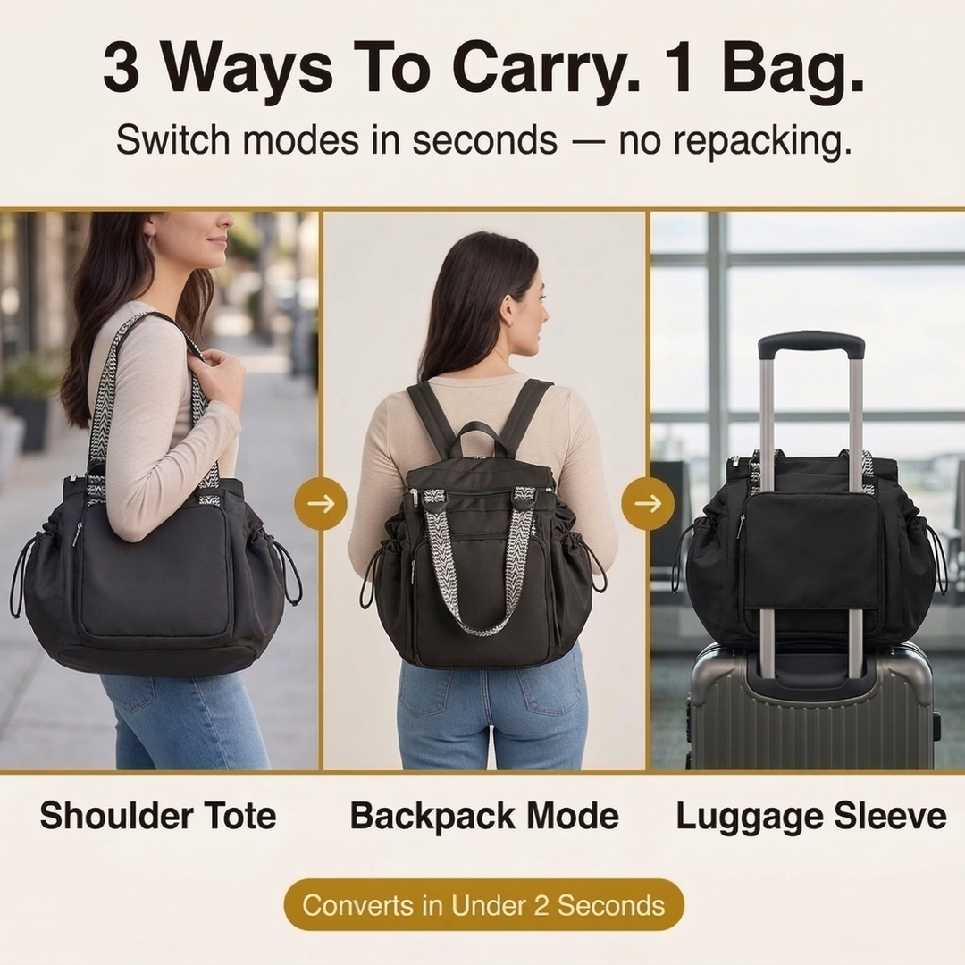 Carrova Organized Everyday Tote with Backpack Straps - Elena Harper