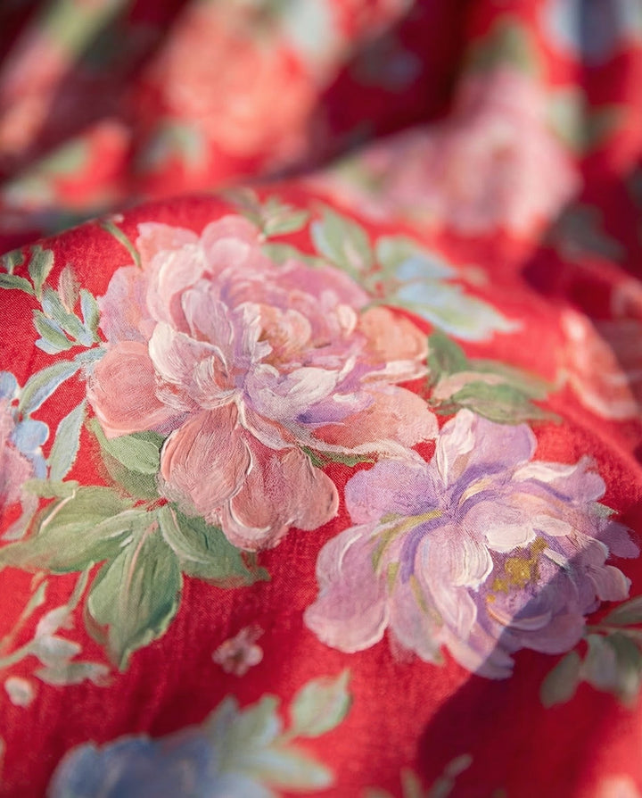 Minelda Elegant Floral V-neck Dress - Elena Harper