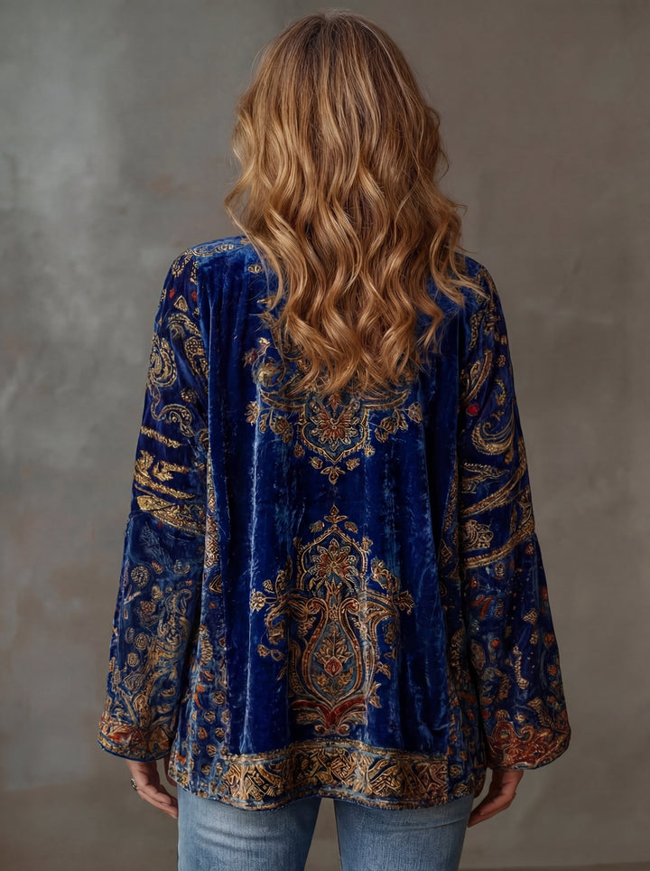 Darcy Boho Embroidered Kimono Cardigan - Elena Harper