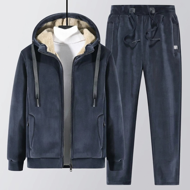 Men’s Borg Hoodie & Trousers Tracksuit Set, view 4 - Elena Harper