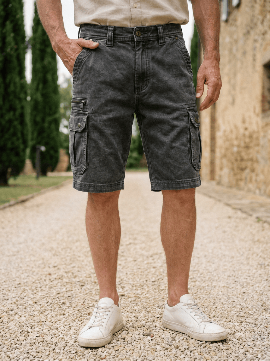 LAURENT MONACO | MEN'S DENIM CARGO SHORTS