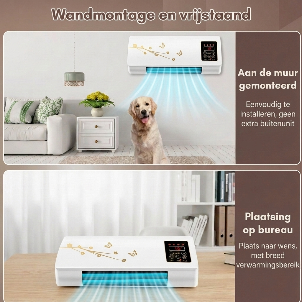 Draagbare ventilator voor bureau en slaapkamer, stil en energiezuinig