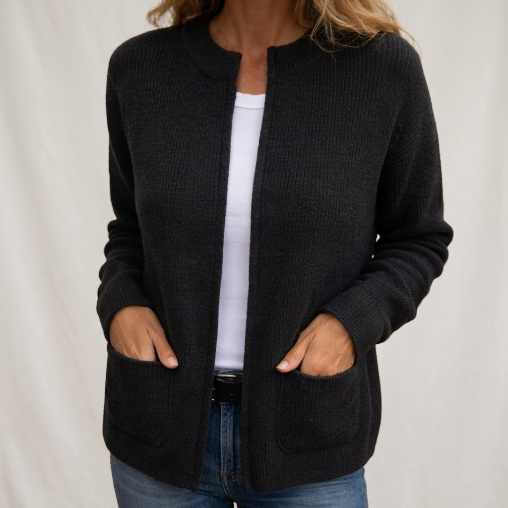 OPEN VEST WITH RIBBED STRUCTURE FOR WOMEN