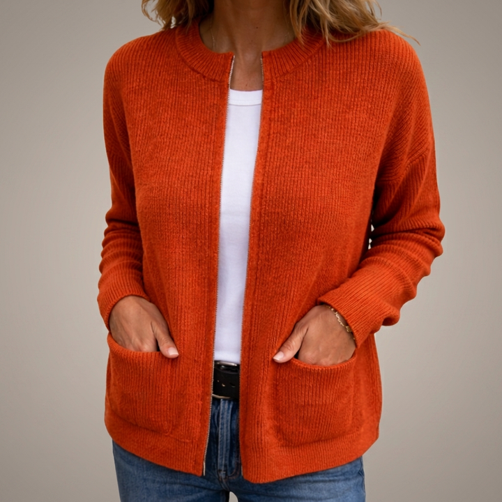 OPEN VEST WITH RIBBED STRUCTURE FOR WOMEN