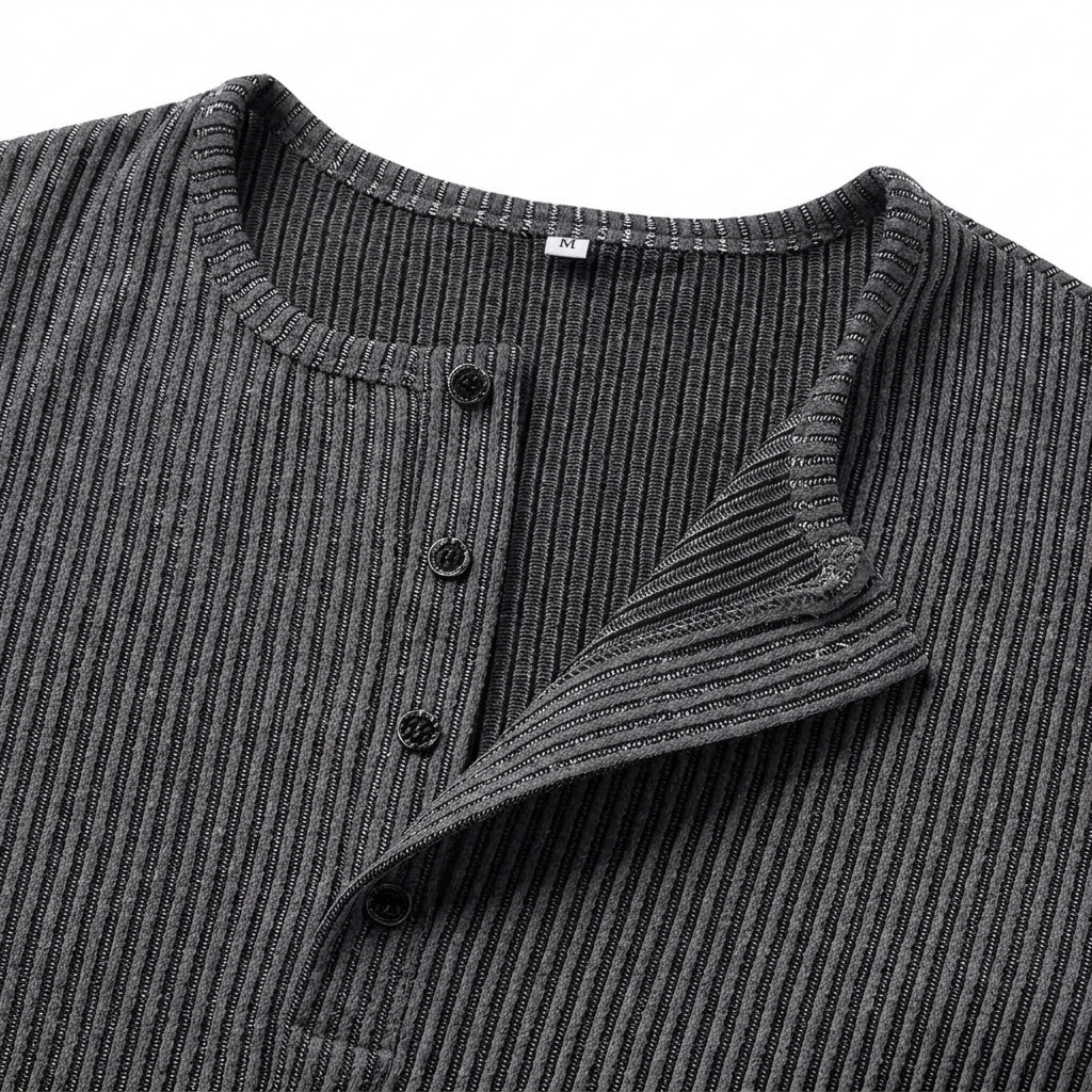 Buttoned Collar Mesh Shirt for Men - Elena Harper