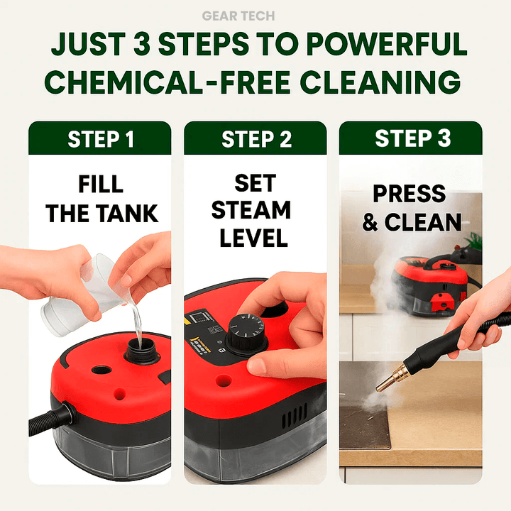 Home Steam Cleaner with Variable Control & Large Capacity