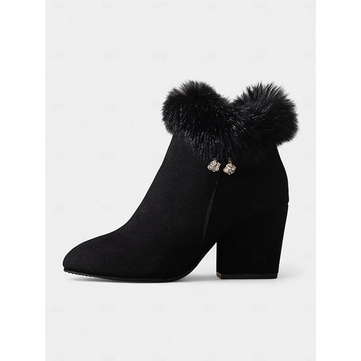 Claire | Fur-Trimmed Block Heel Ankle Boots