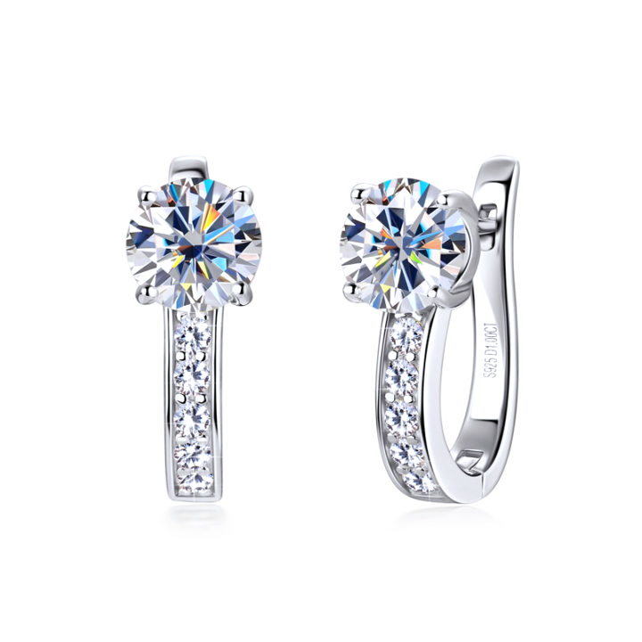 Channel Huggie Earrings White Gold - Elena Harper