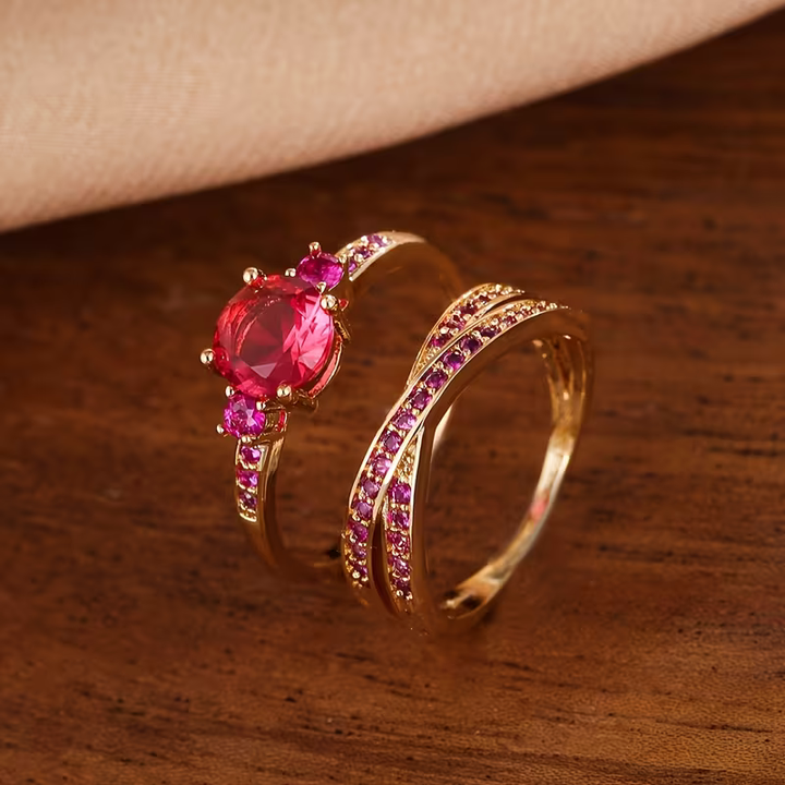 Emerald Duo Ring Set