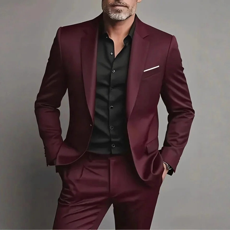 Men's Slim Fit Suit Set - Blazer and Trousers Business-Casual