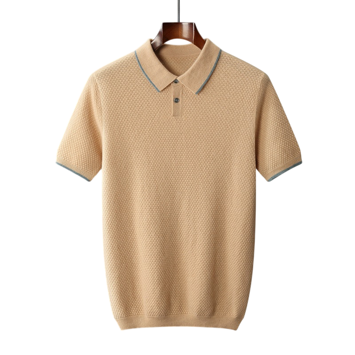 Écru Cachemire Wool Blend Polo