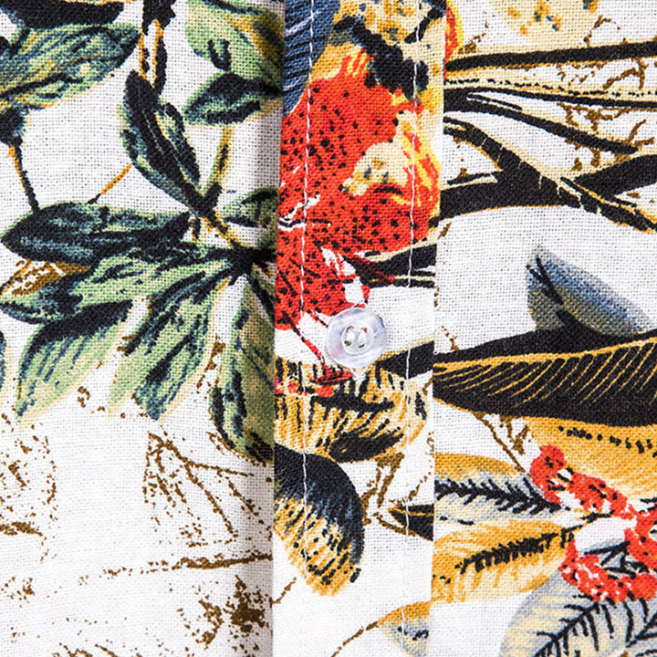 Elegant Short-Sleeve Shirt for Men with Vintage Print