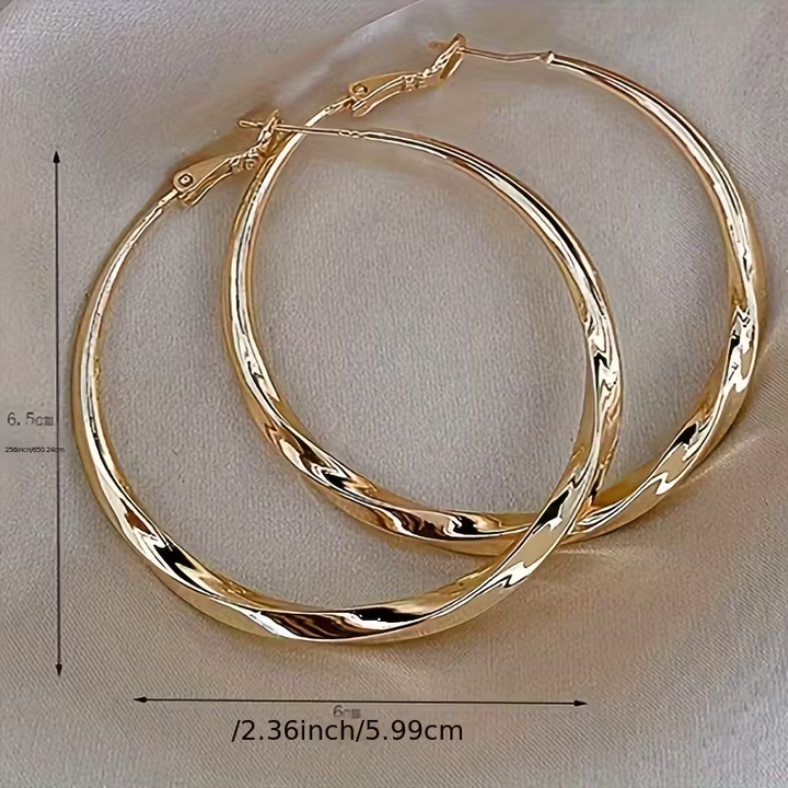 Elegant Big Hoop Gold Earrings
