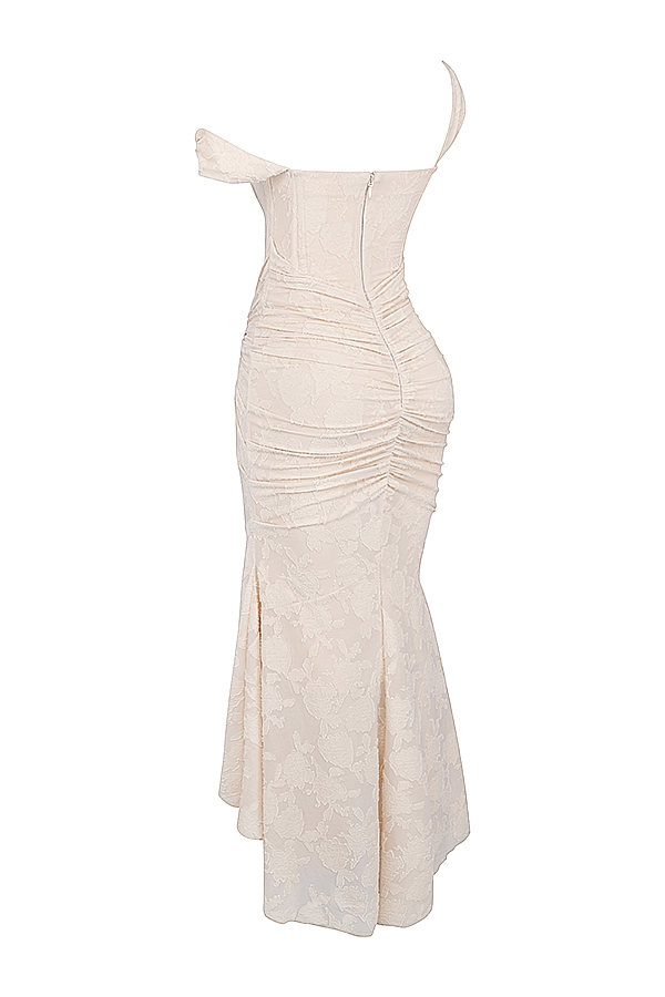 Dove Elegant Slim Cut Lace Maxi Dress - Elena Harper