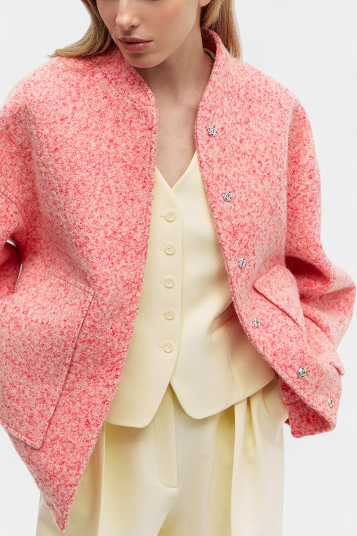 Adele Women's Soft Textured Bomber Jacket with Ribbed Trims - Elena Harper