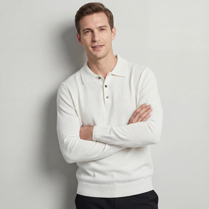 MEN'S POLO COLLAR KNIT PULLOVER
