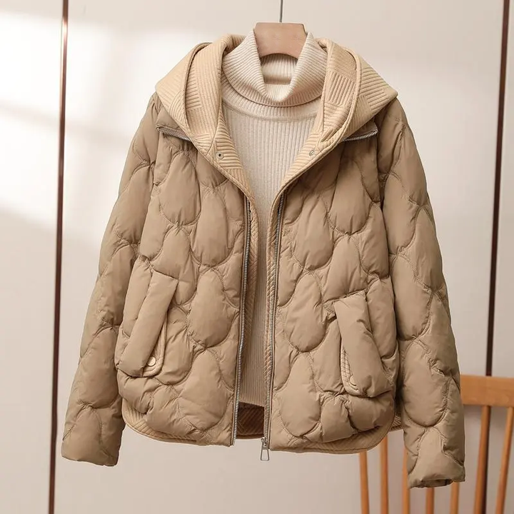 Béatrice - Chic Quilted Down Jacket with Hood