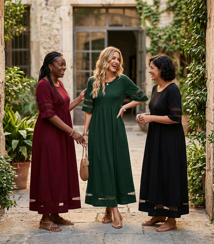 Aubrey Flattering Tummy-Smoothing Midi Dress - Elena Harper