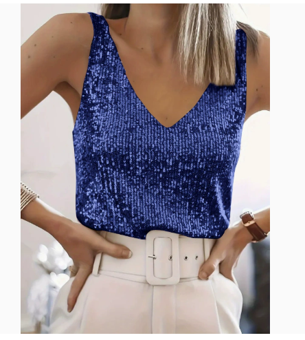 Cosima - Sleeveless Top with Shimmering Sequins