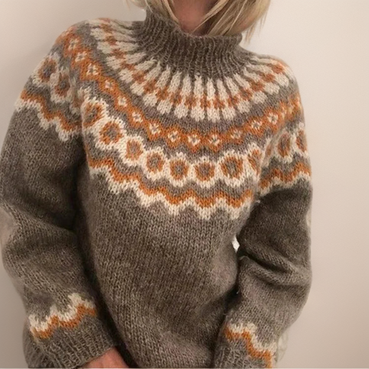 Amara Handmade Icelandic Style Sweater with Relaxed Fit for Women - Elena Harper