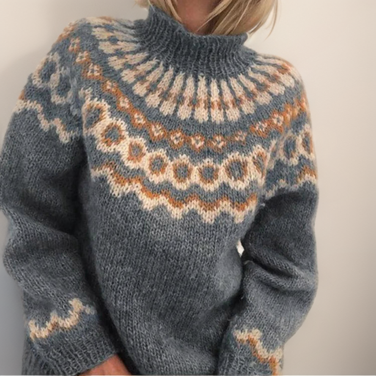 Amara Handmade Icelandic Style Sweater with Relaxed Fit for Women - Elena Harper