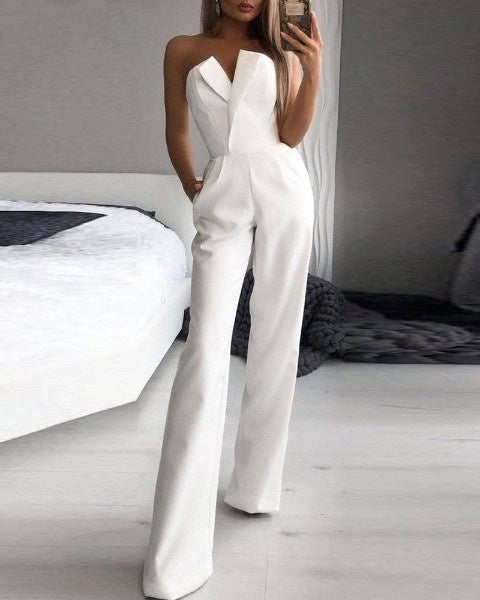 Séraphine - Red Sleeveless Jumpsuit for a Bold Look