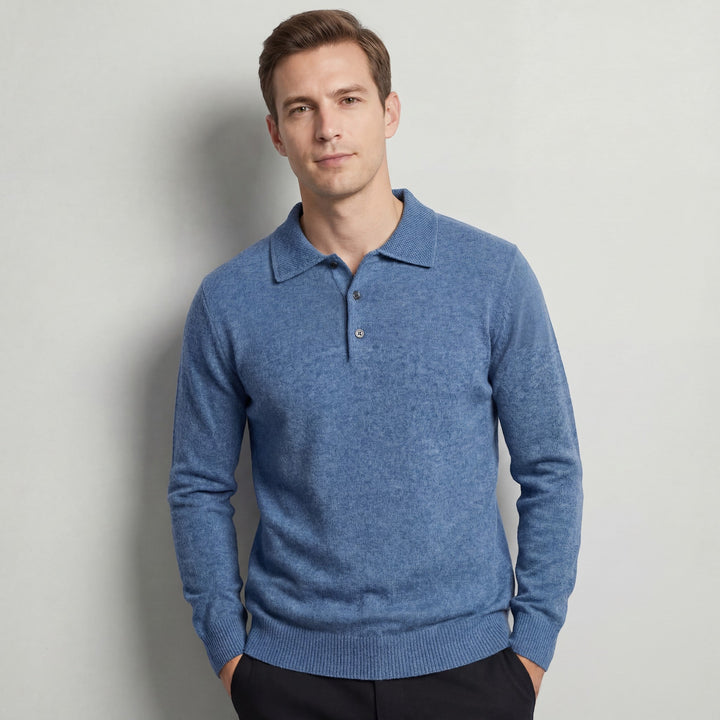MEN'S POLO COLLAR KNIT PULLOVER